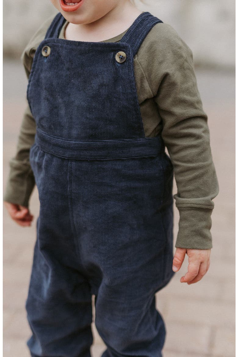 Organic Cotton Corduroy Overalls, Alternate, color, INK BLUE