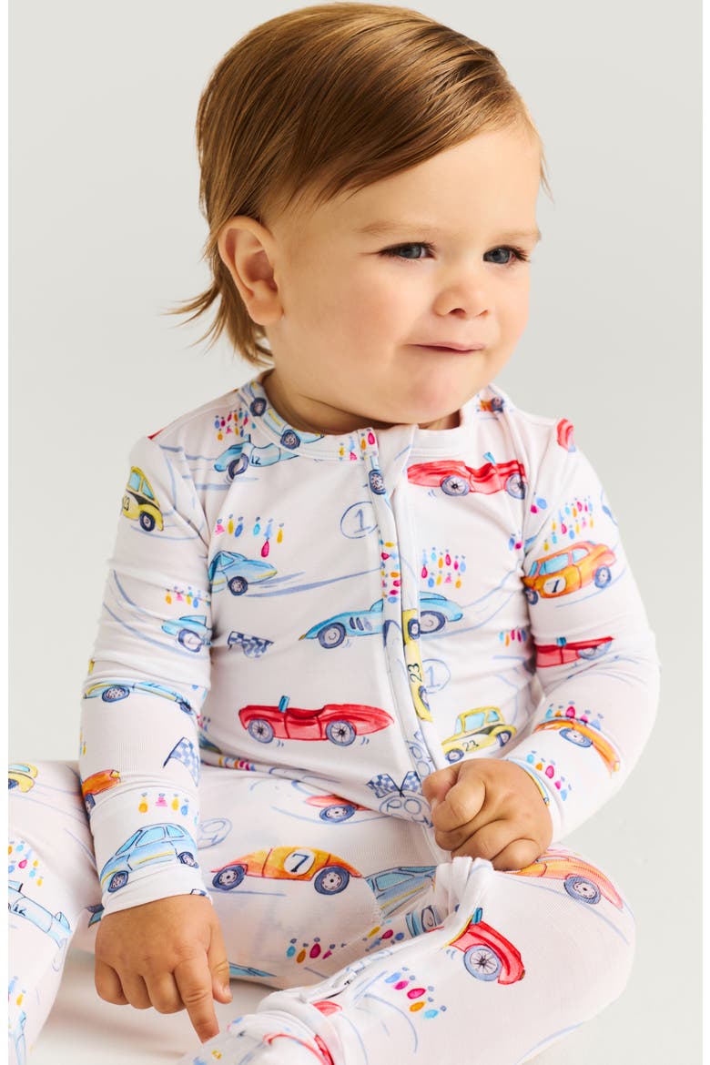 Print Convertible One-Piece Footie, Alternate, color, WHITE