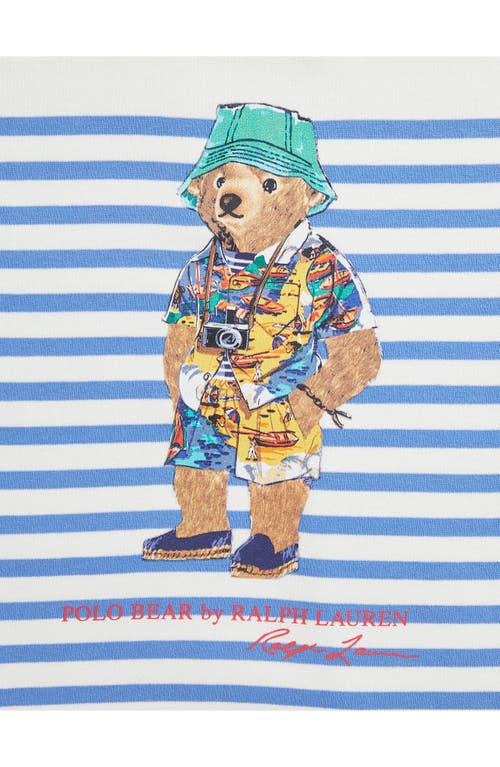 Polo Ralph Lauren Kids' Stripe Polo Bear Graphic Sweatshirt In White