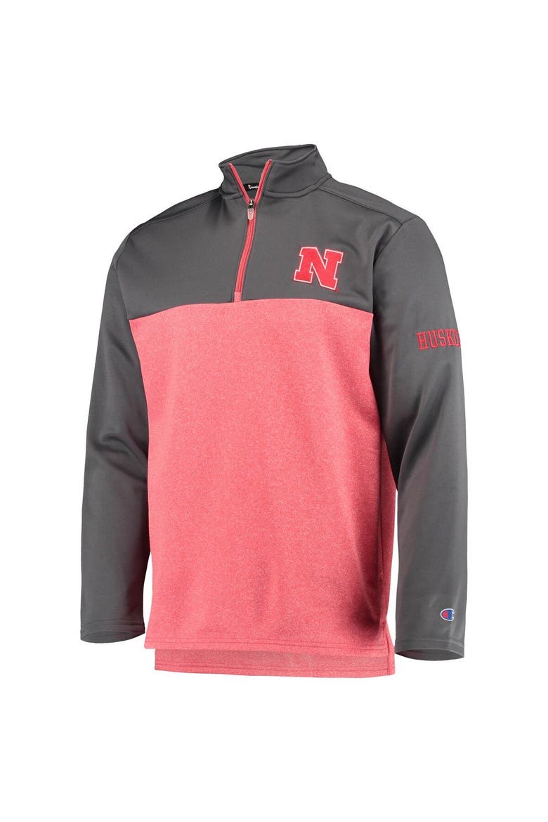 Men's Champion Scarlet Nebraska Huskers Gameday Quarter-Zip Jacket, Alternate, color, Scarlet