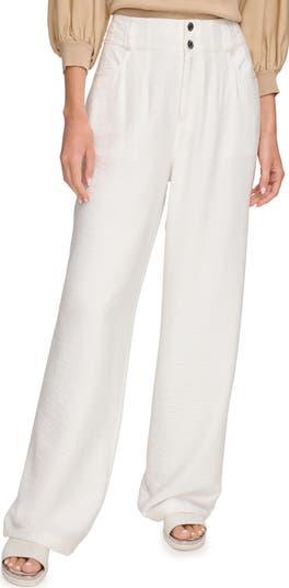 DKNY Crinkle High Waist Wide Leg Pants | Nordstrom