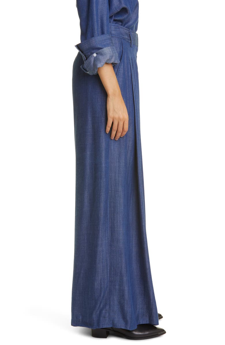 TWP New Didi Pleated Wide Leg Pants, Alternate, color, Indigo