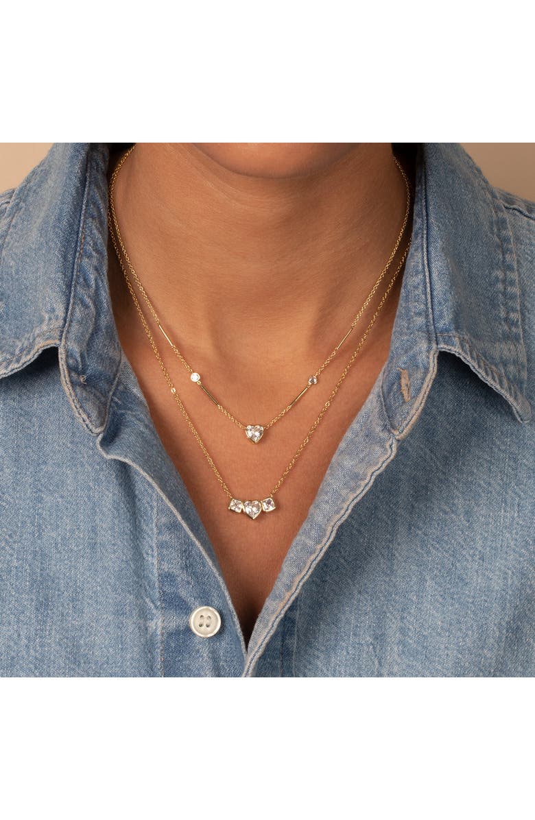 BY ADINA EDEN CZ Triple Bezel Bar Pendant Necklace, Alternate, color,