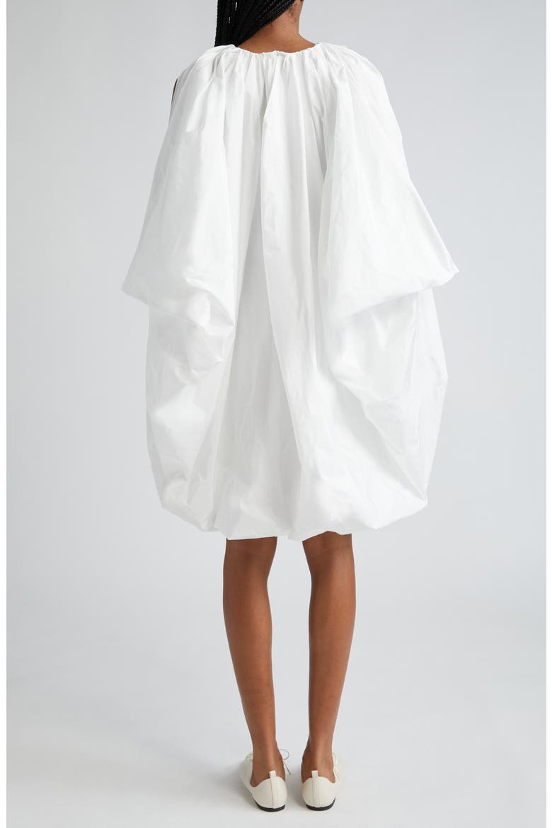 Cape Sleeve Bubble Hem Satin Dress, Alternate, color, 9001 - WHITE
