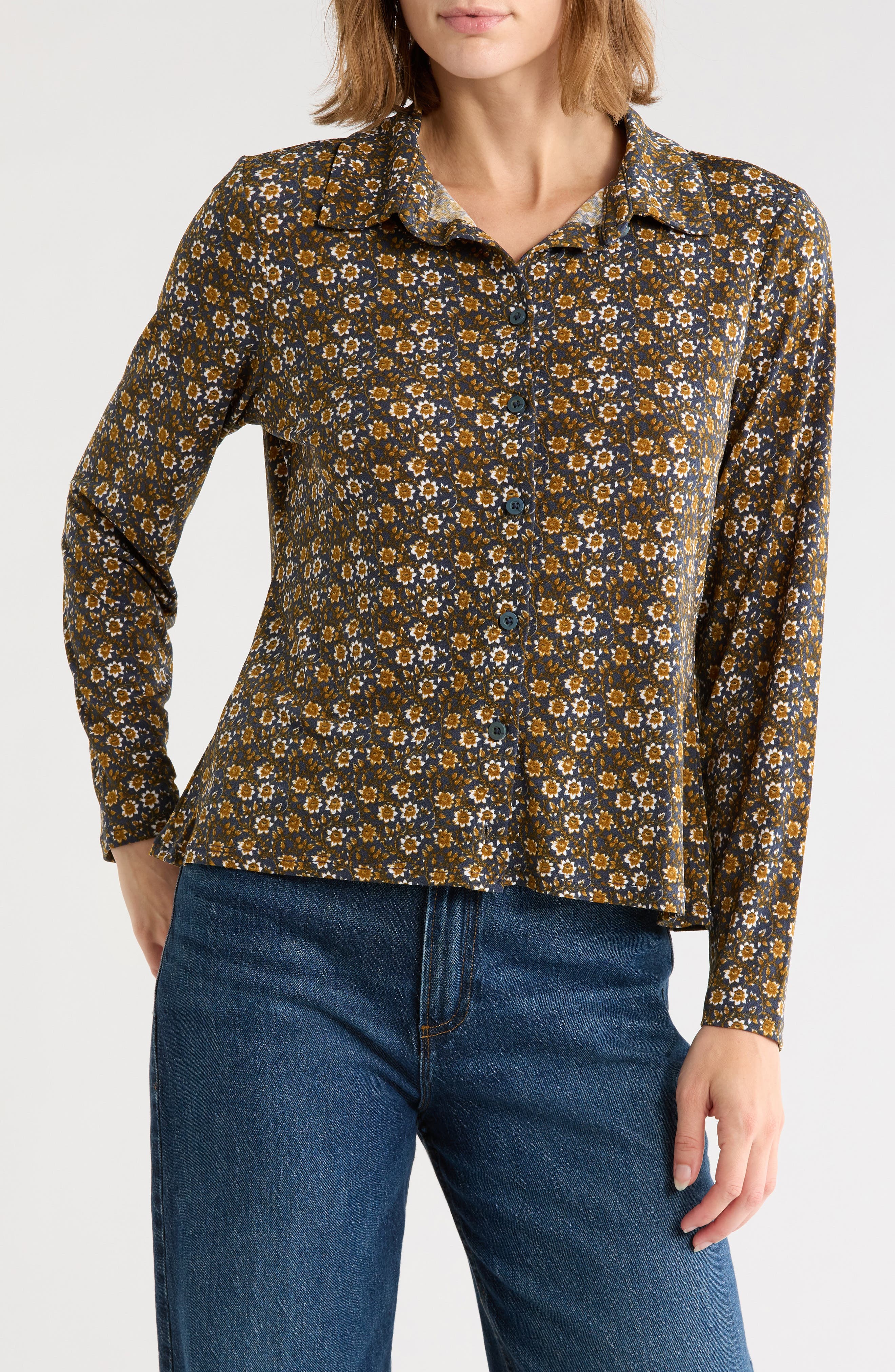selected DENIM SCROLL FLOWER