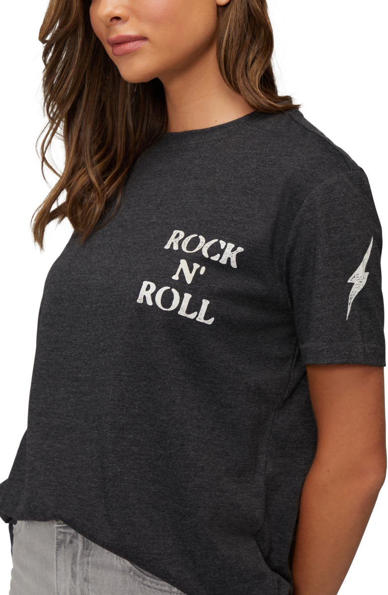 Wildfox Rock 'n' Roll Graphic T-Shirt, Alternate, color, Heather Black Beauty