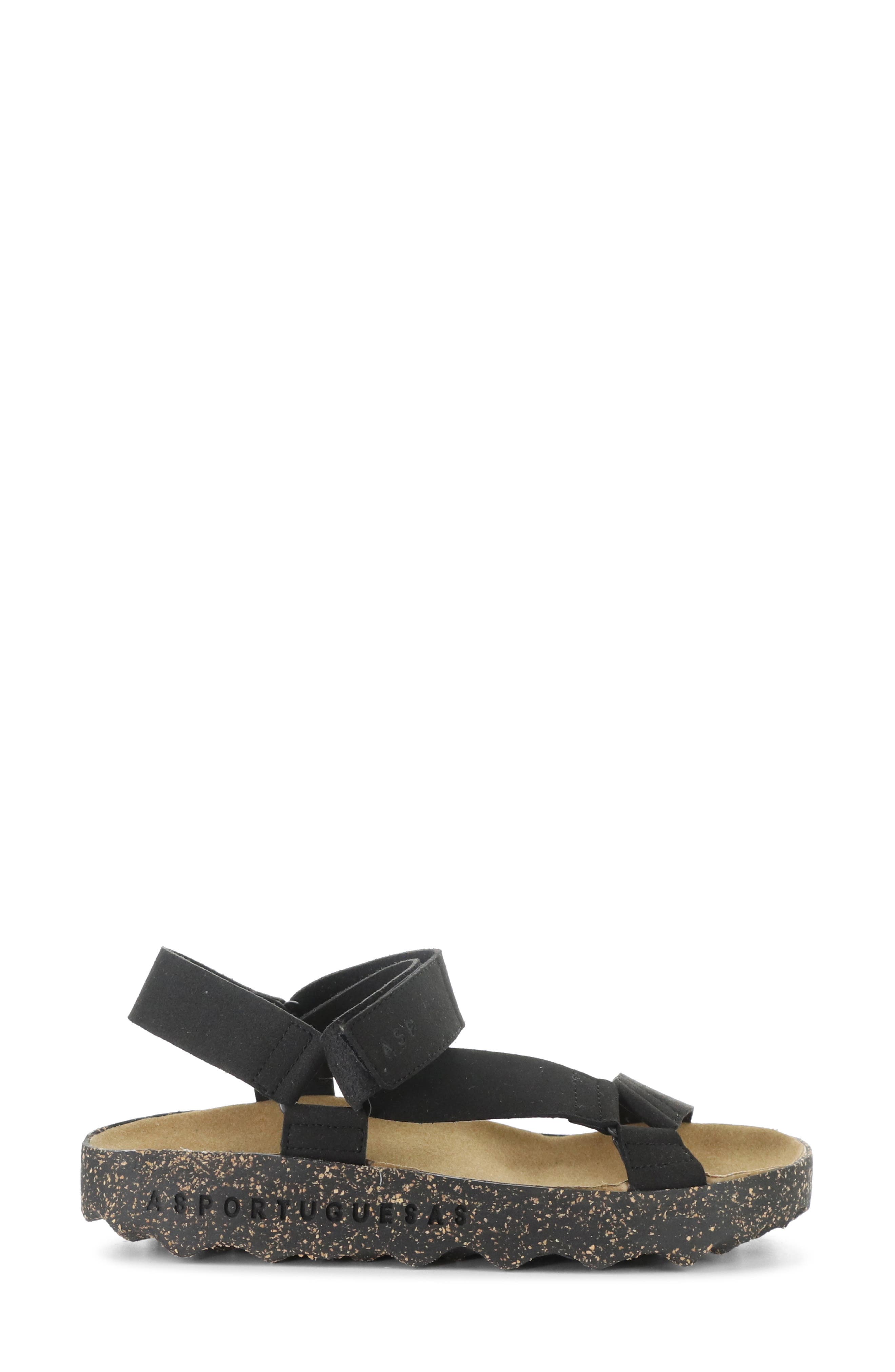 Asportuguesas by Fly London Clew Sandal, Alternate, color, Black