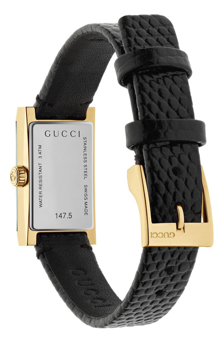 Gucci G-Frame Rectangular Lizard Strap Watch, 14mm x 25mm, Alternate, color, 