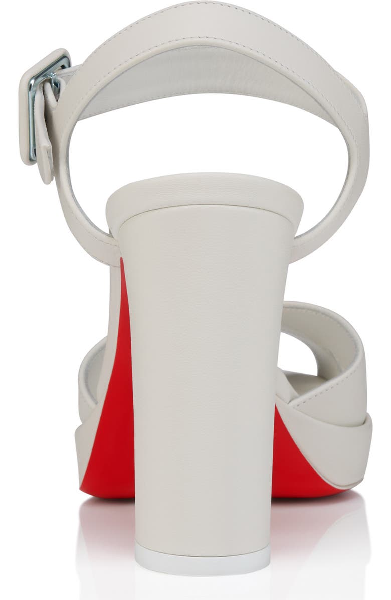Christian Louboutin Cora Block Heel Sandal, Alternate, color, Bianco/ Lin Bianco
