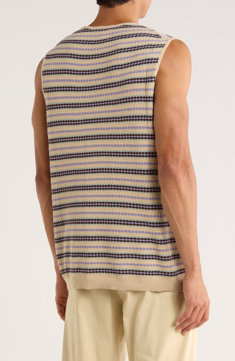 NN07 Bari Stripe Organic Cotton Knit Tank, Alternate, color, Beige Multi Stripe