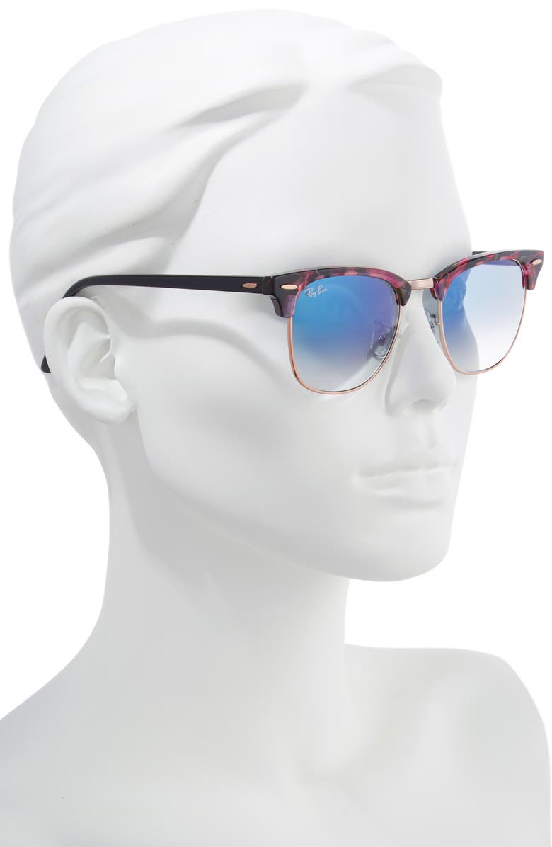 Ray-Ban Clubmaster 51mm Gradient Round Sunglasses, Alternate, color, 