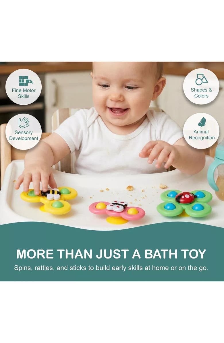 Sperric Suction Cup Spinner Sensory Bath Toy Set, Alternate, color,