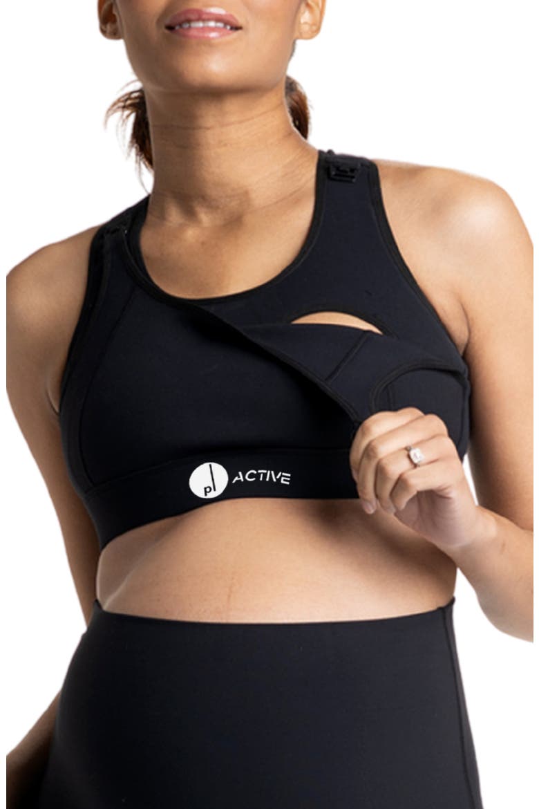 Sima Active Nursing/Maternity Sports Bra, Main, color, BLACK