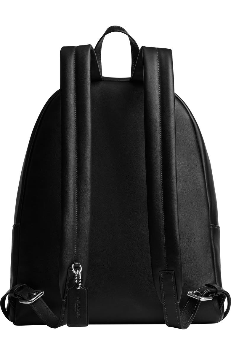 COACH Ridgewood Leather Backpack, Alternate, color, Black