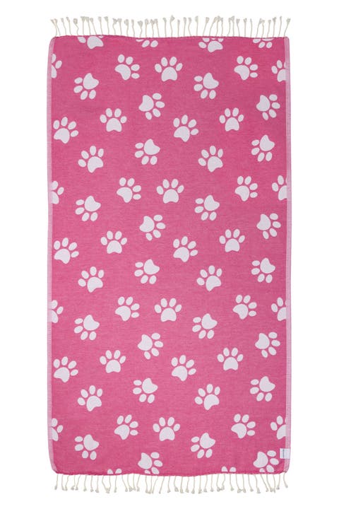 Paw Print Organic Cotton Turkish Towel
