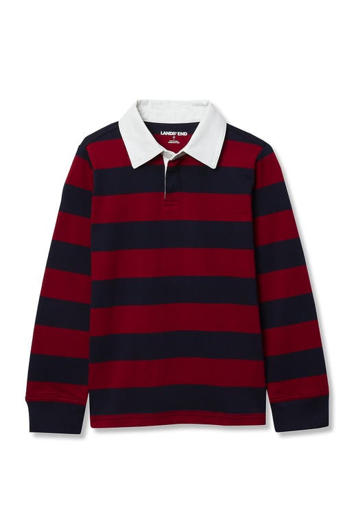 Lands' End Boys Long Sleeve Collared Rugby Shirt In Brown