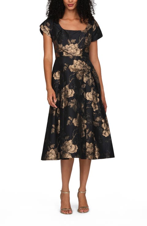 Sadie Metallic Jacquard Cocktail Dress