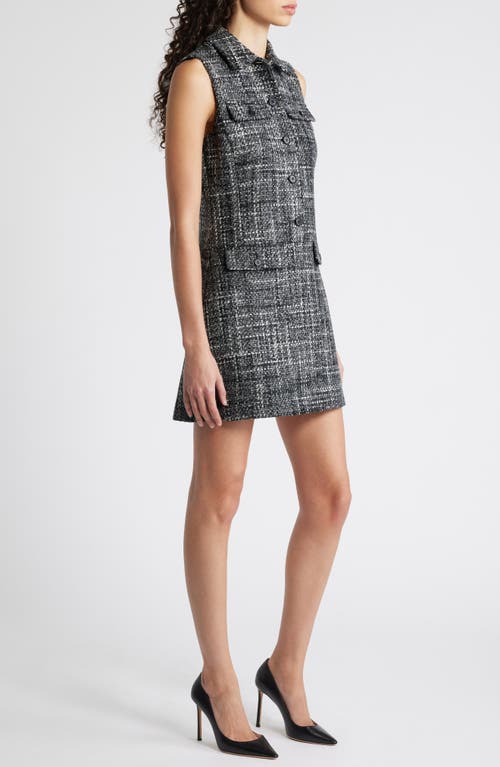 Theory Collared Mini Dress In Black Multi In Black Multi