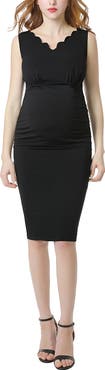 Kimi & Kai Talula Scalloped V-Neck Maternity Sheath Dress