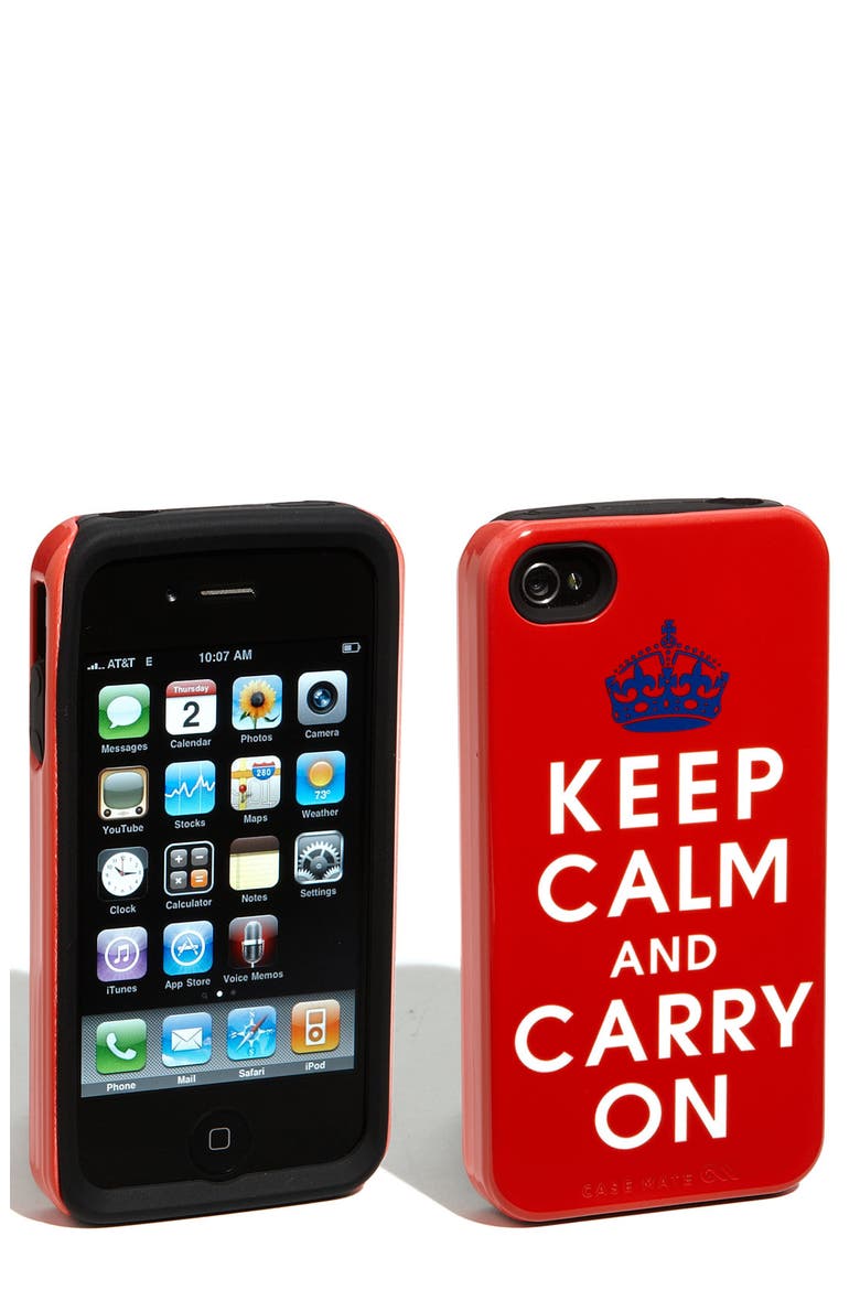 Case-Mate® 'Keep Calm and Shop On' iPhone 4 & 4S Case, Main, color, RED/ ROYAL BLUE