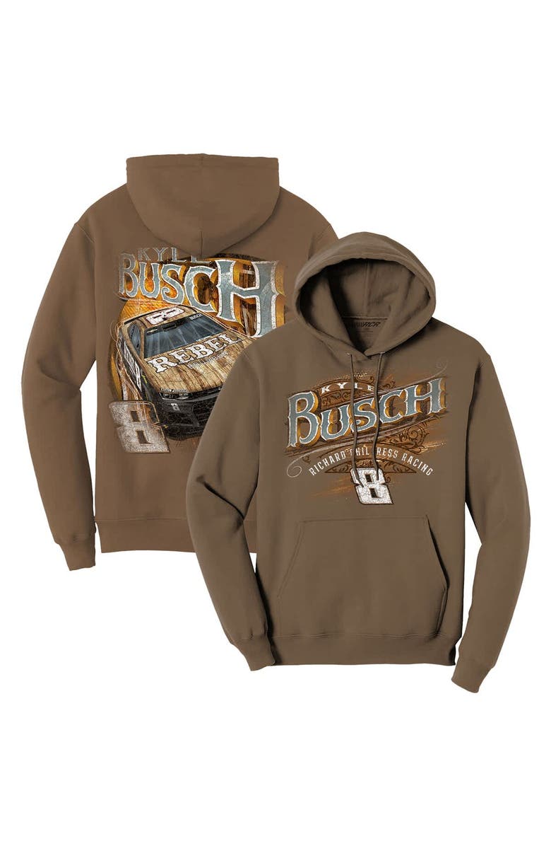 NASCAR Men's Richard Childress Racing Team Collection Brown Kyle Busch Rebel Bourbon Pullover Hoodie, Main, color, 