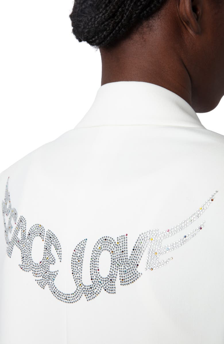 Zadig & Voltaire Visit Strass Love Wings Rhinestone Blazer, Alternate, color, 