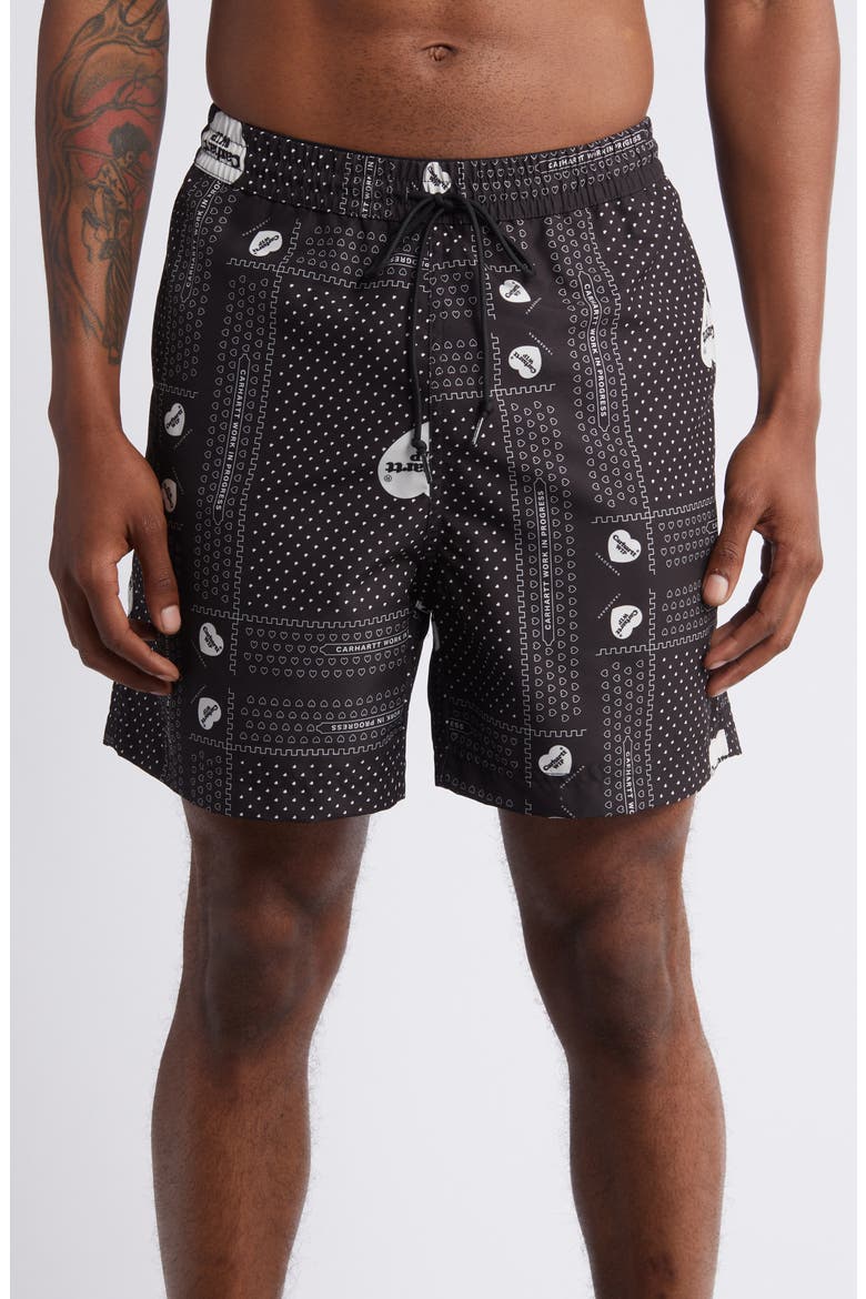 Slater Swim Trunks, Main, color, HEART BANDANA PRINT