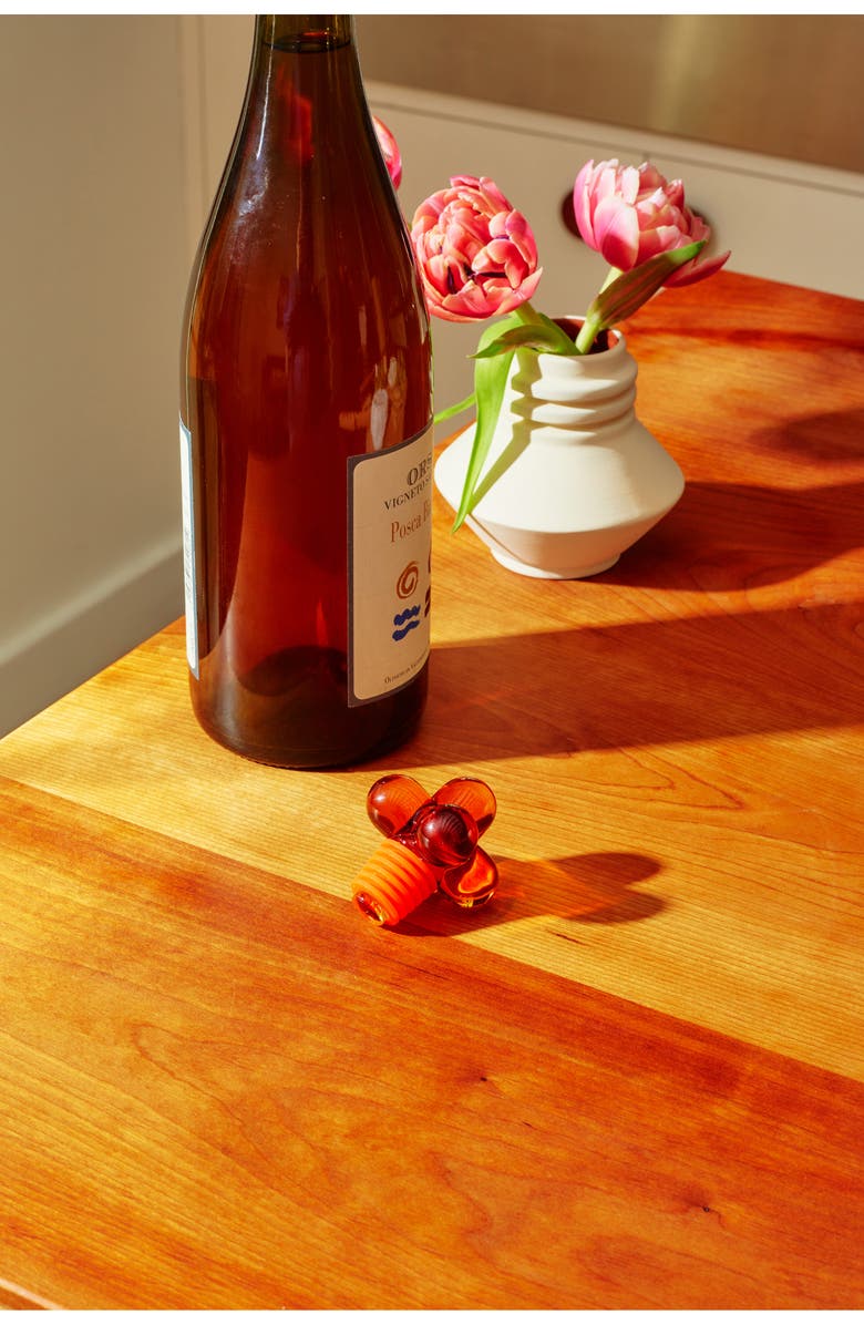 Areaware Hobnob Glass Bottle Stopper, Alternate, color, Amber