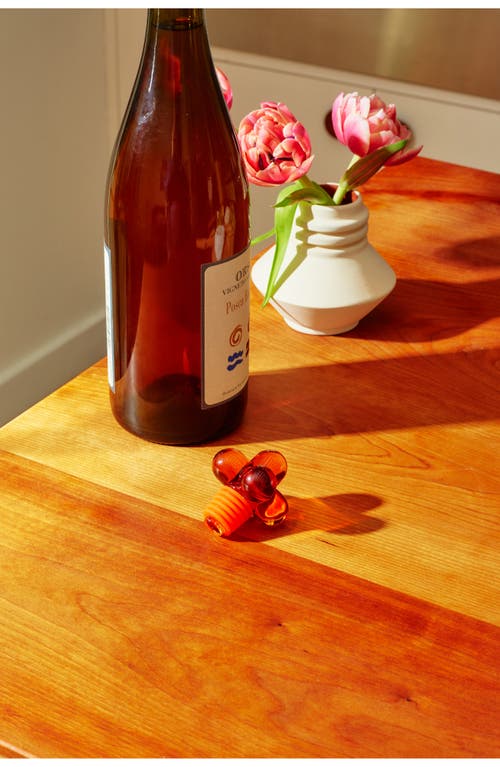 Areaware Hobnob Glass Bottle Stopper In Orange