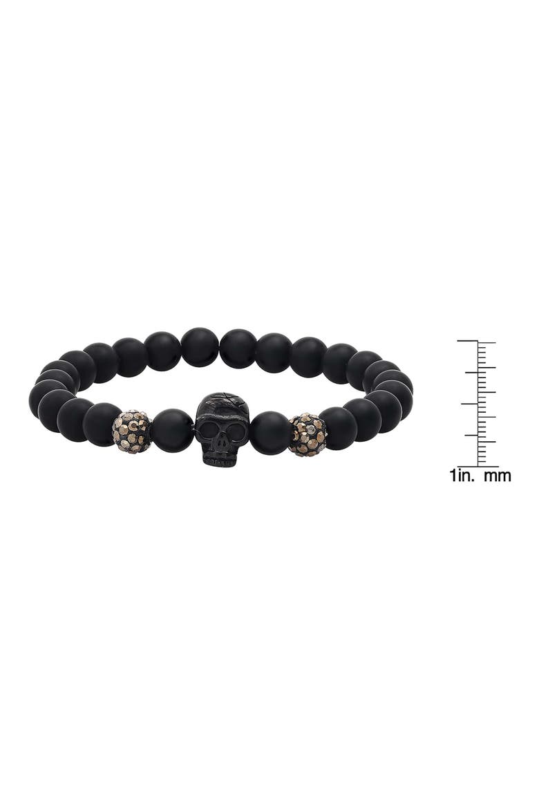 Men's Skull Lava Bead Bracelet, Alternate, color, BLACK