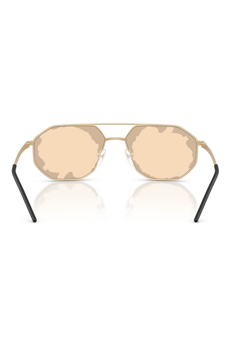 58mm Aviator Sunglasses, Alternate, color, MATTE PALE GOLD / BROWN GOLD