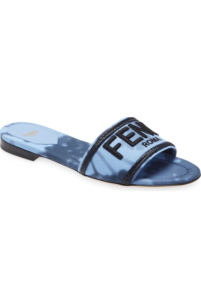Fendi Hortensia Floral Print Logo Sandal, Main, color,