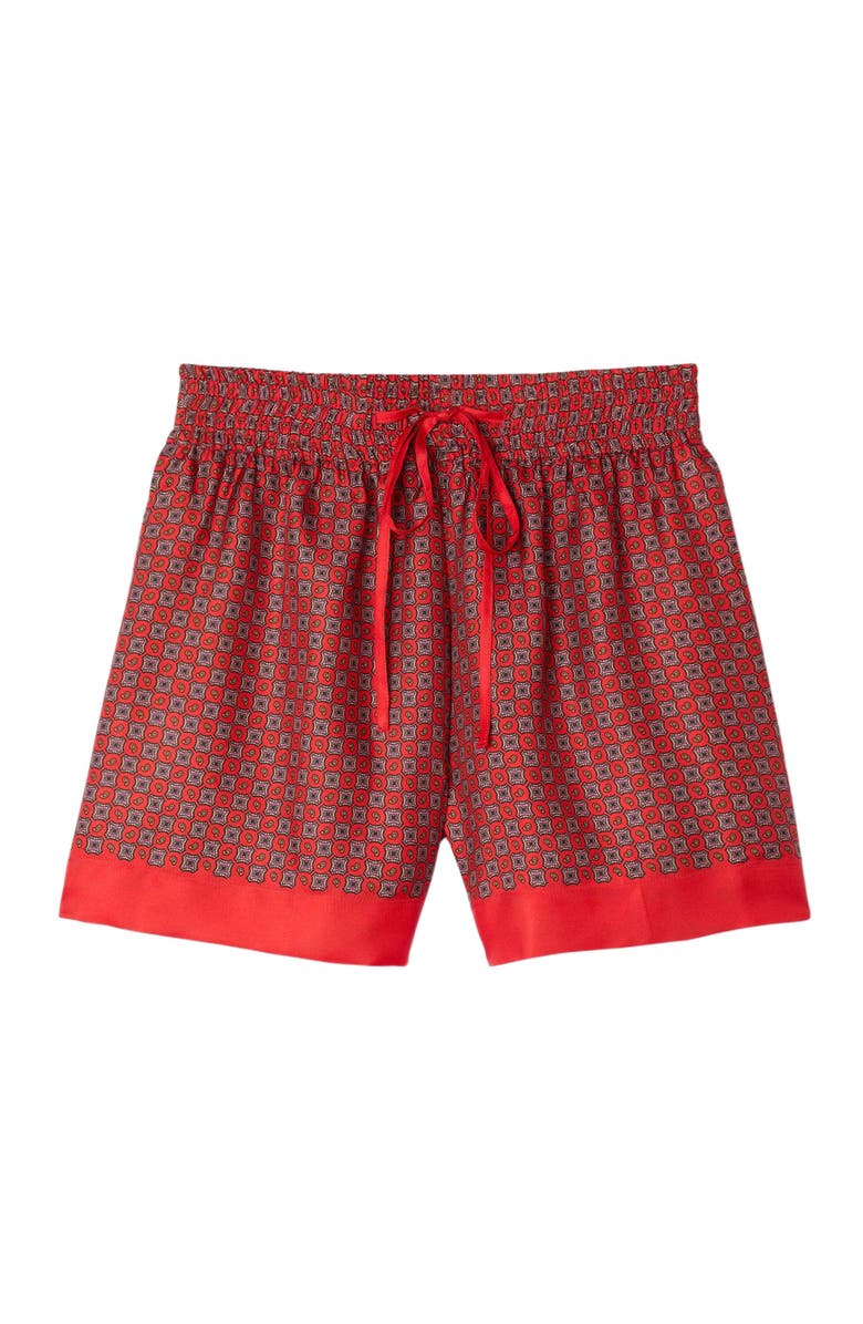 SANDRO Scarf print shorts, Alternate, color, Red / Pink