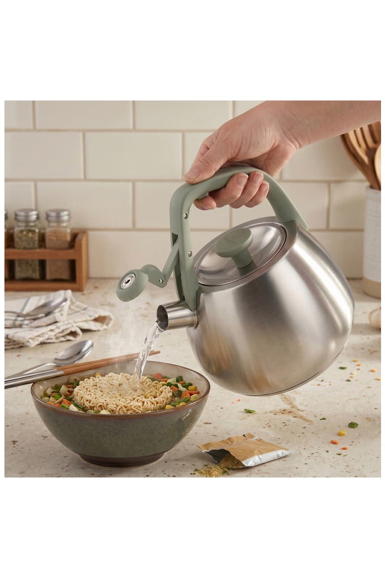 Leo 2.1-Quart Whistling Kettle, Alternate, color, SAGE