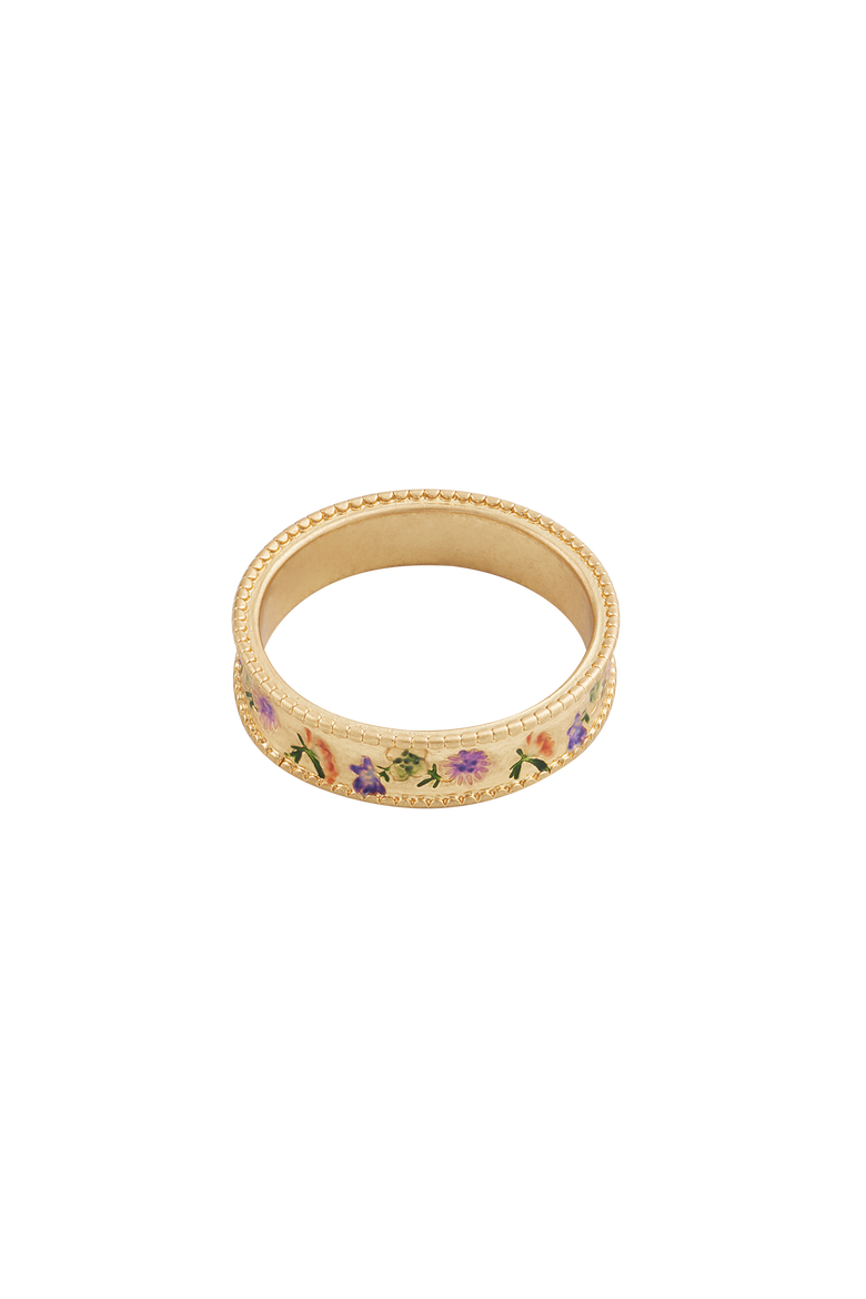 Folksy Floral Ring, Alternate, color, Gold