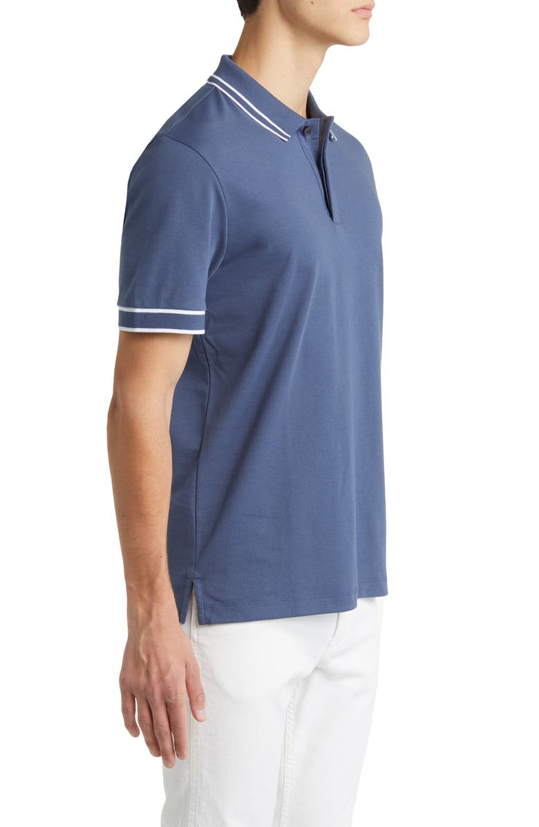 BOSS Parlay Tipped Cotton Polo, Alternate, color, Open Blue