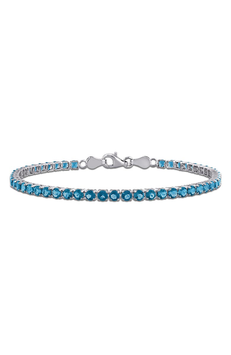 DELMAR London Blue Topaz Tennis Bracelet, Main, color,