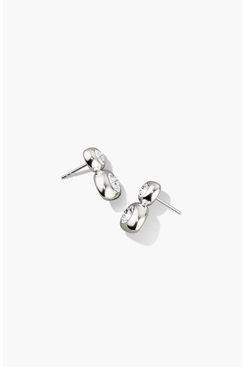 Inès Drop Stud Earrings, Alternate, color, Sterling Silver