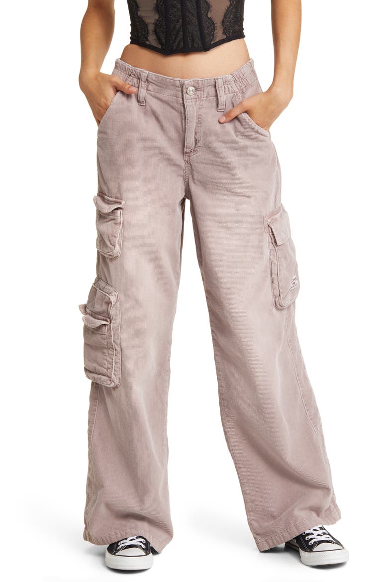 Y2K Low Rise Corduroy Cargo Pants, Main, color, LILAC