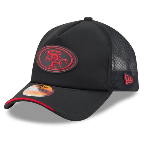 Men's New Era Black San Francisco 49ers 2026 Sideline Apex 9FORTY Adjustable Trucker Hat