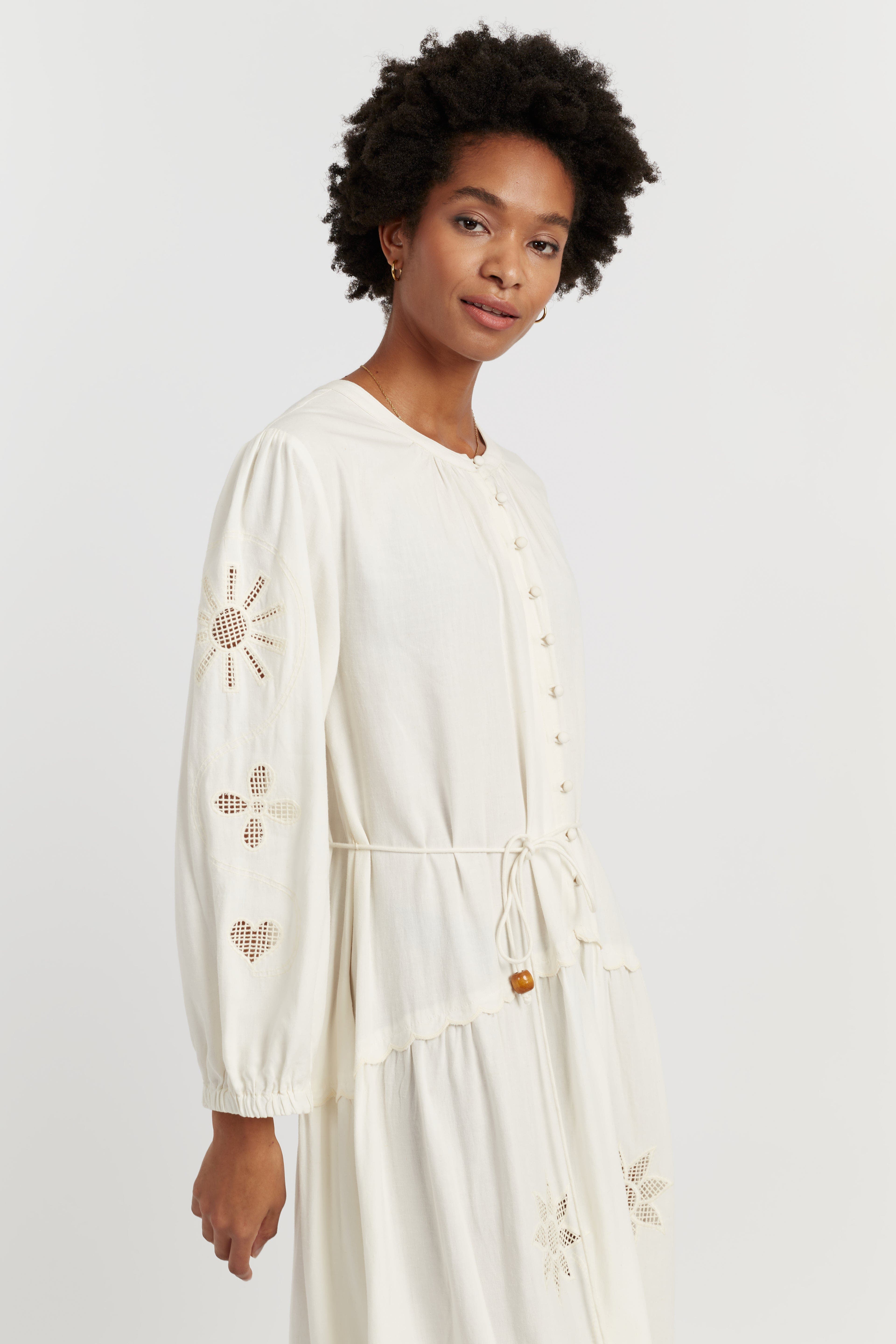 Sienna Linen-Blend Broderie Dress - image 2