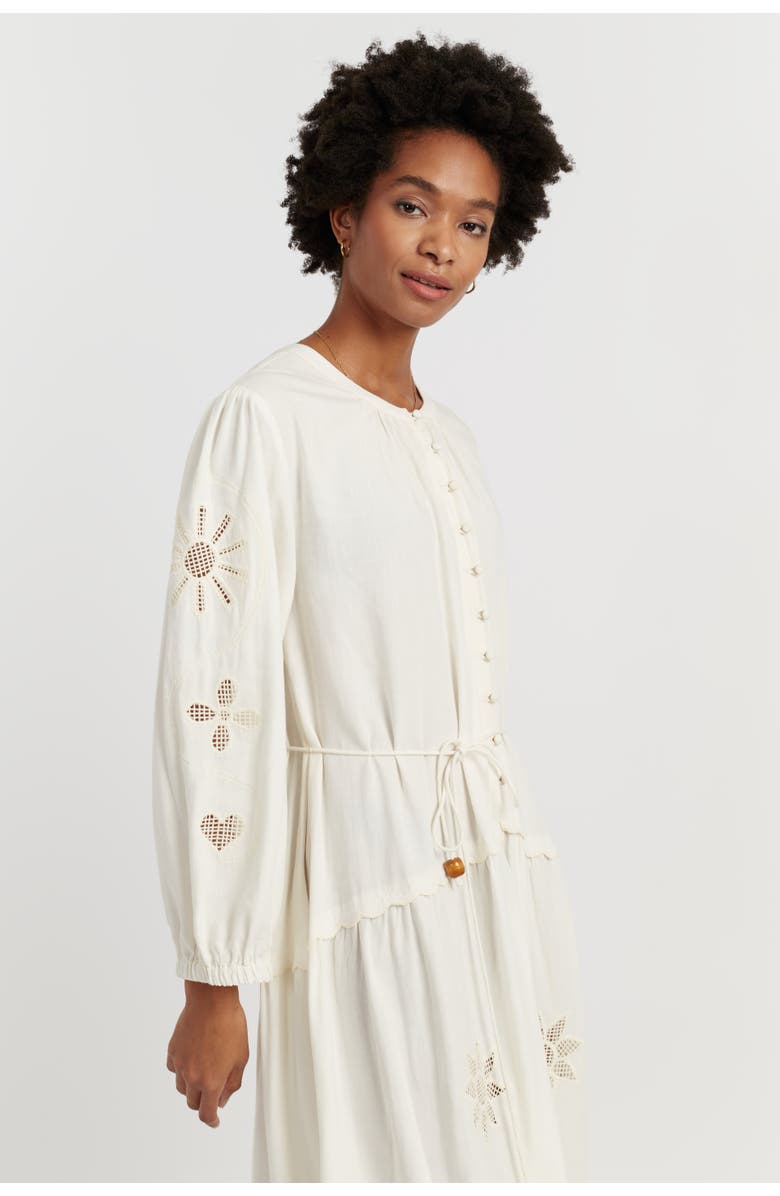 Chinti & Parker Sienna Linen-Blend Broderie Dress, Alternate, color, 
