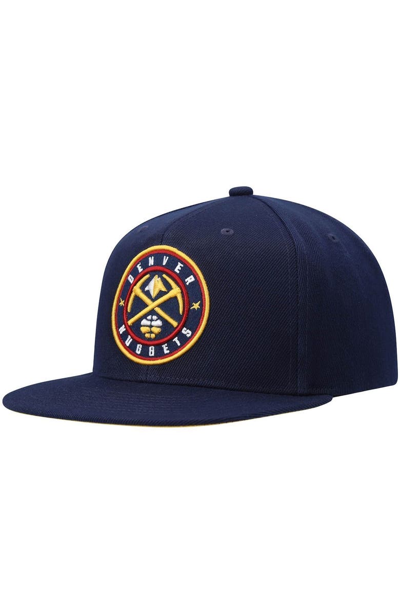 Mitchell & Ness Men's Mitchell & Ness Navy Denver Nuggets Core Side Snapback Hat, Alternate, color, 
