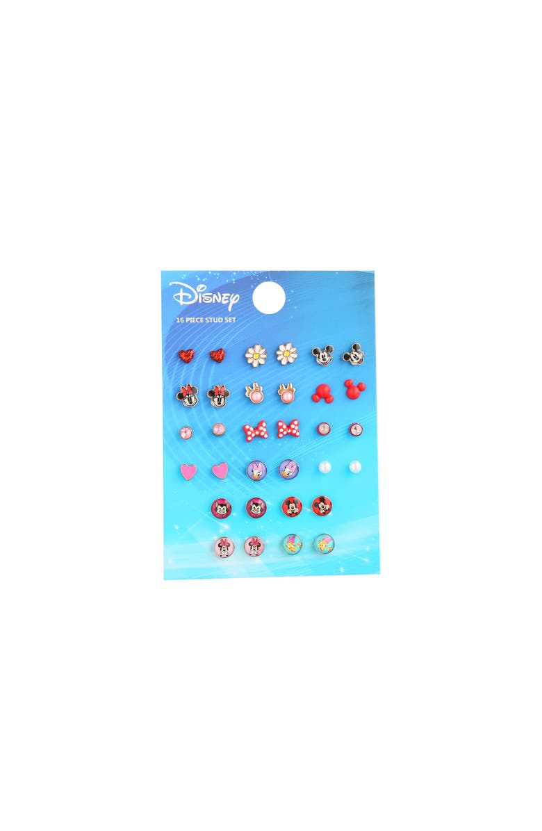 Disney Minnie Mouse & Friends Stud Earrings, Pack of 16 Pairs, Alternate, color, Multicolor