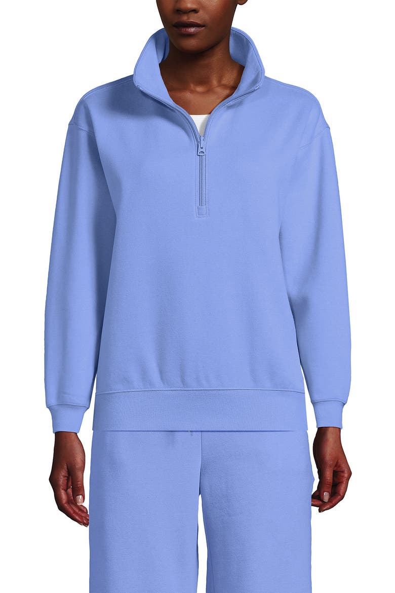 Serious Sweats Relaxed Quarter Zip Pullover Sweatshirt, Main, color, Clear Blue Sky