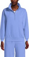 Lands' End Serious Sweats Relaxed Quarter Zip Pullover Sweatshirt