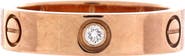 Pre-Owned Cartier Love 3 Diamonds Band Ring 18K Rose Gold with Diamonds