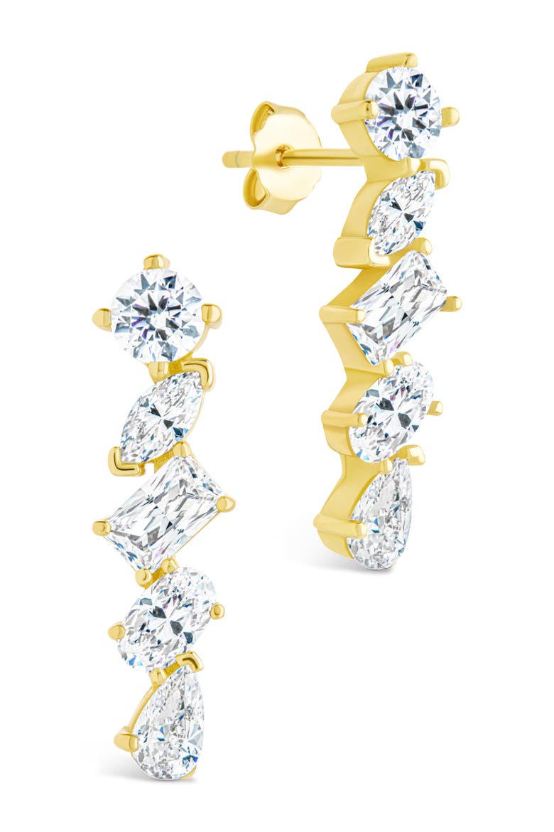 Blythlyn Cubic Zirconia Drop Earrings, Main, color, GOLD