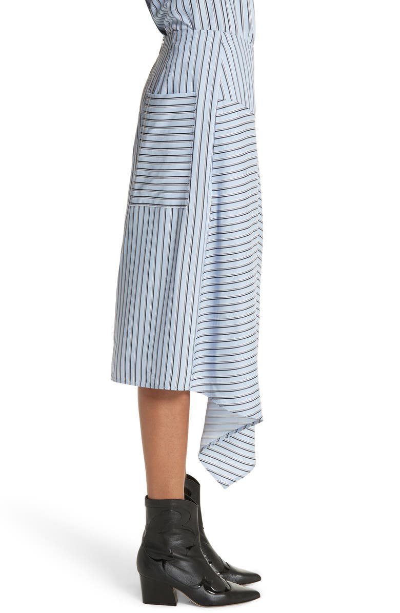 Tibi Stripe Midi Skirt, Alternate, color, 