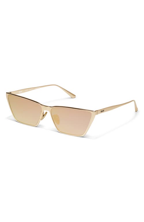 Quay Bad Habit 63mm Oversize Cat Eye Sunglasses In Gold